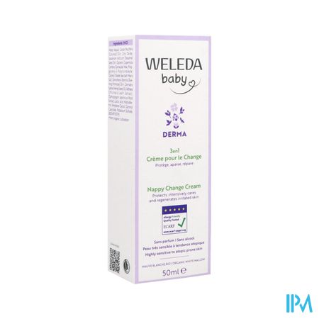 Weleda Bebe 3en1 Creme Change Mauve Blanche 50ml