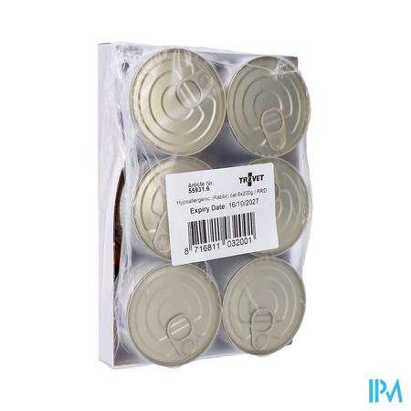 Trovet Rrd Hypoallergenic Kat Rabbit 6x200g Vmd