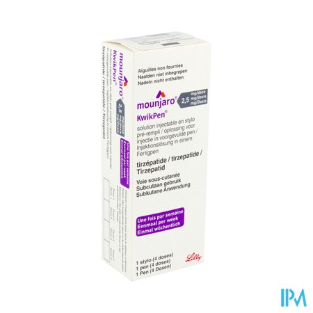 Mounjaro 2,5mg Kwikpen Opl Inj Voorgev.pen 0,6ml