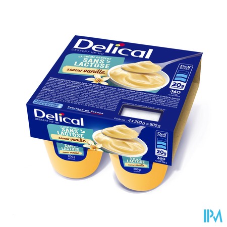 Delical Creme Dessert Hp-hc Z/lact.vanille 4x125g