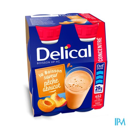 Delical Hp Hc Drank Geconc. Perzik Abrik. 4x200ml