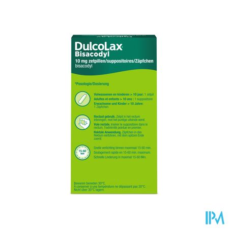 Dulcolax Bisadocyl Supp 10 X 10mg