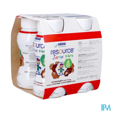 Resource Junior Fibre Chocolade 4x200ml Nf