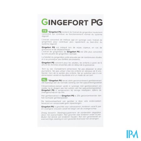 Gingefort Pg Pharmagenerix Caps 40