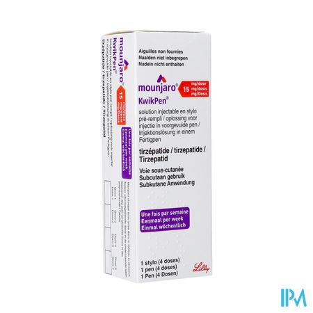 Mounjaro 15,0mg Kwikpen Opl Inj Voorgev.pen 0,6ml