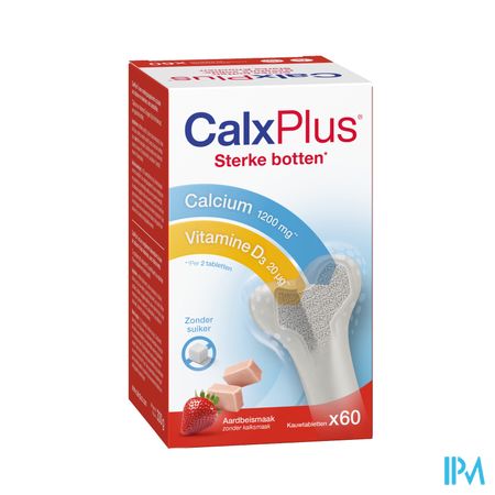 Calxplus Aardbei Kauwtabl 60