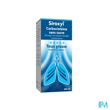 Siroxyl Carbocistein.250mg/5ml S/sucr.sol Buv300ml