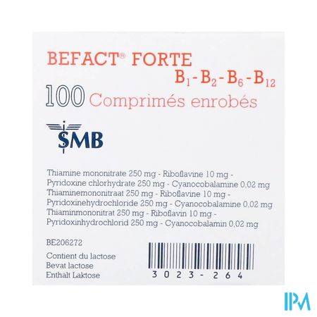 Befact Forte B1-B2-B6-B12 compr. enr. 100 (100 x 1) UD