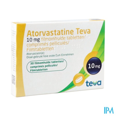 Atorvastatine Teva 10mg Filmomh Tabl 30 Blister