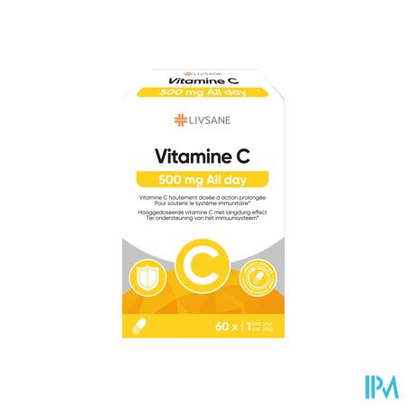 Livsane Vitamine C 500mg All Day Caps 60