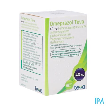 Omeprazol Teva 40mg Caps Gastro Resist Pilulier 28