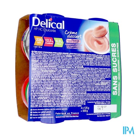 Delical Creme S/sucres Fraise 4x125g
