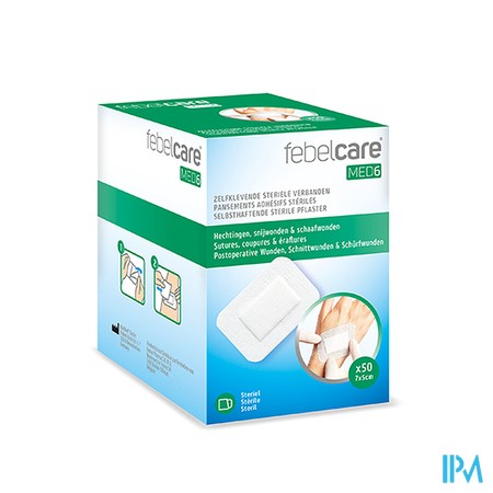 Febelcare Med6 Zelfkl. Steriele Verband.7x5cm 50st