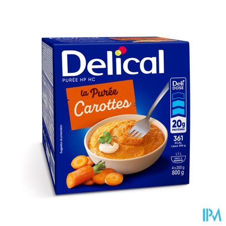 Delical Puree Wortelen Hphc 4x200g