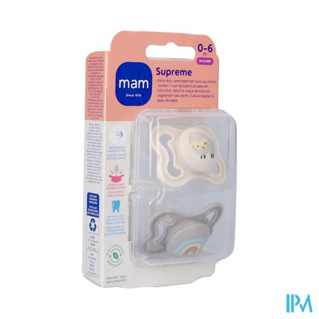 Mam Supreme Fopspeen Silicone 0-6m Uni 2