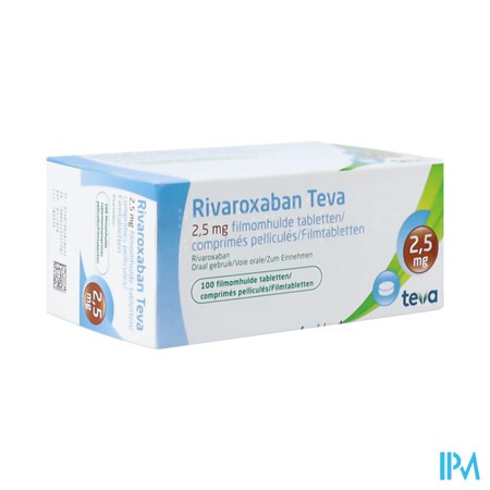 Rivaroxaban Teva 2,5mg Comp Pell 100