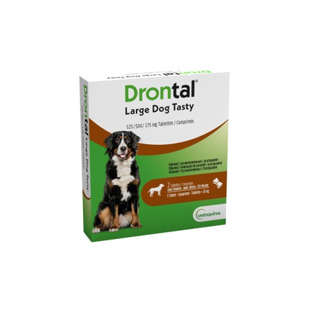 Drontal Large Dog Tasty 525/504/175mg Comp 1x2