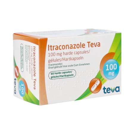 Itraconazole Teva 100mg Caps Harde 60
