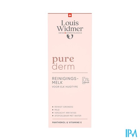 Widmer Purederm Reinigingsmelk Zonder Parfum 200ml