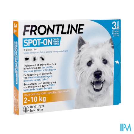 Frontline Spot On Chien 2-10kg Pipet 3x0,67ml