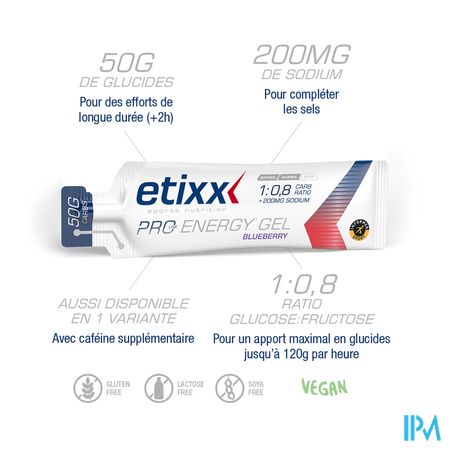 Etixx Double Carb Energy Gel Prol.blueberry12x60ml 13