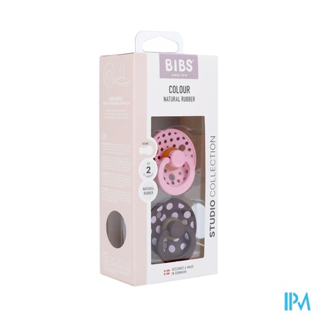 Bibs 2 Fopspeen Studio Duo Polka Mocha/pink