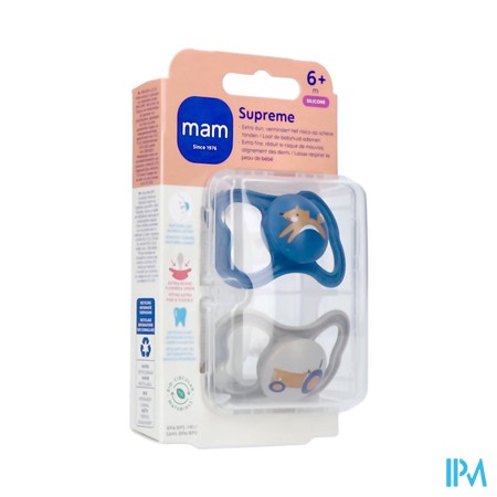 Mam Supreme Fopspeen Silicone 6-16m Blue 2