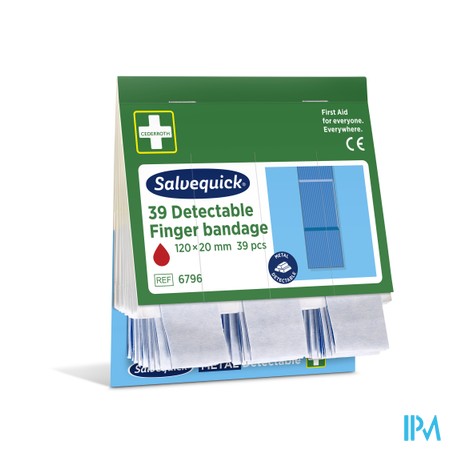 Salvequick Lange Vingerpleister Blauw 6796