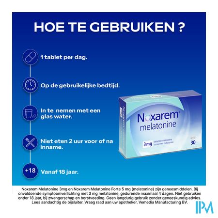 Noxarem Melatonine 3mg Comp 30