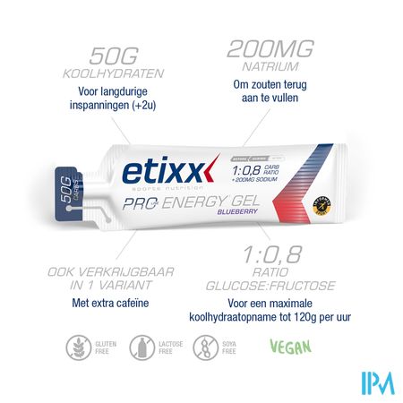Etixx Double Carb Energy Gel Prol.blueberry12x60ml 8