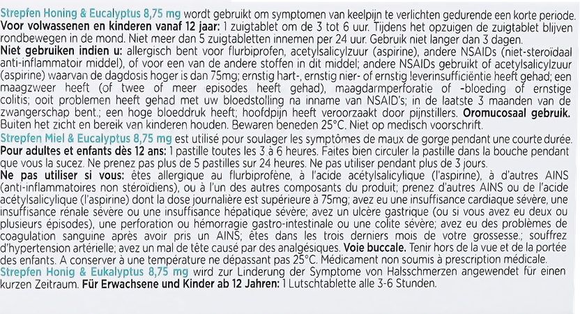 Strepfen Miel&eucalyptus 8,75mg Zuigtabl 24