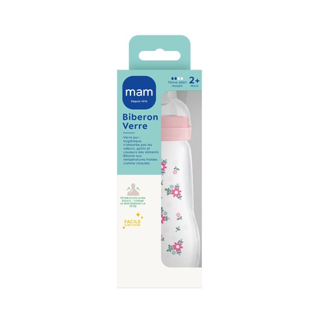 BIB MAM VER 1AGE DEB/2 ROSE 260ML