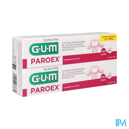 GUM PAROEX DENT ANTIPLAQUE 75MLX2