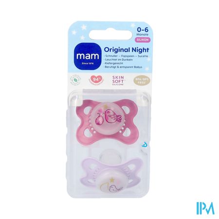 Mam Original Night Fopspeen Silic.pure 0-6m Pink 2