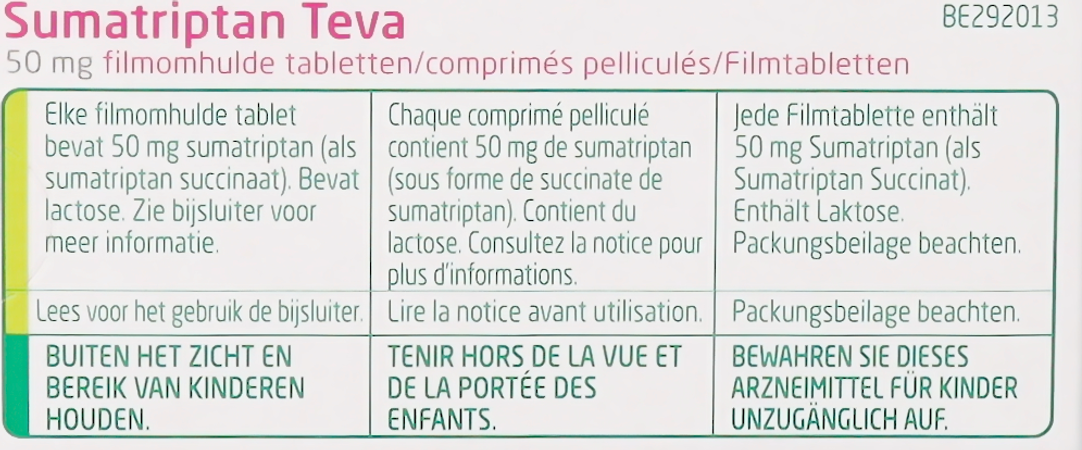 Sumatriptan Teva 50mg Filmomh Tabl 24 X 50mg 3