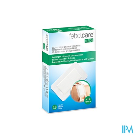 Febelcare Med6 Zelfkl.steriele Verband.15x9cm 10st