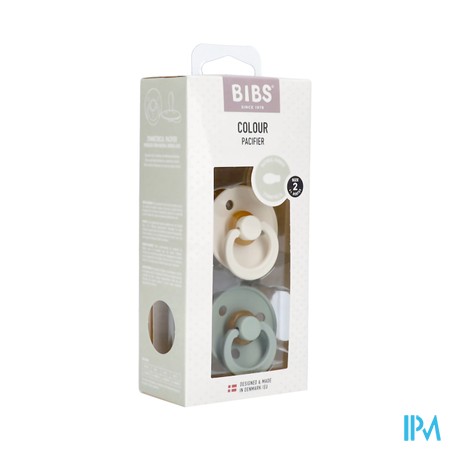 Bibs 2 Fopspeen Symmetric Duo Sage/ivory