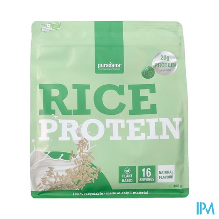 Purasana Vegan Rijst Protein 80% Naturel Bio 400g