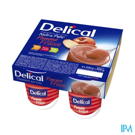 Delical Nutra Pote Appel Aardbei 4x125g