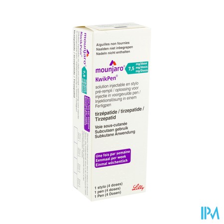 Mounjaro 7,5mg Kwikpen Opl Inj Voorgev.pen 0,6ml