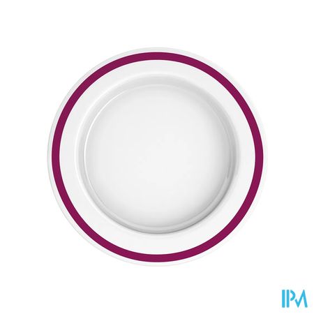 Adhome Asymmetrisch Bord San 27cm Wit Cassis Rand