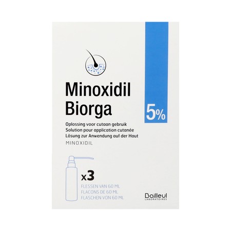 Minoxidil Biorga 5% Opl Cutaan Koffer Fl 3x60ml