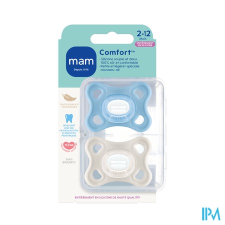 SUCET MAM COMFORT SILIC 2-12M X2