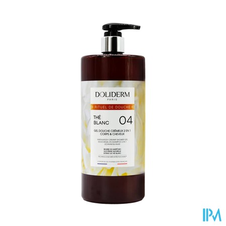 Doliderm Gel Douche 2en1 The Blanc Fl Pompe 1l