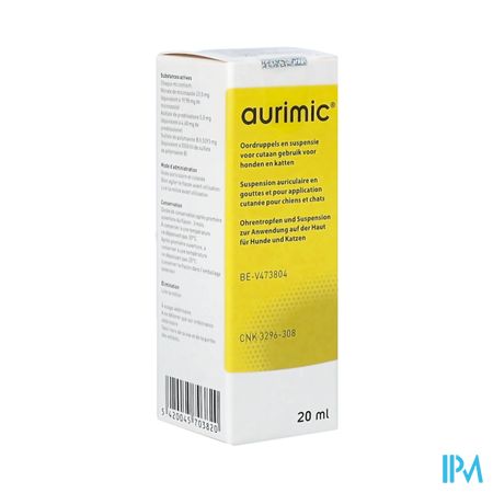 Aurimic Susp Oordruppel Cutaan Hond Kat 20ml