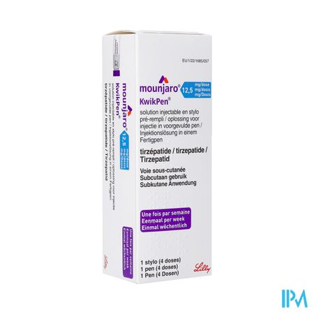 Mounjaro 12,5mg Kwikpen Opl Inj Voorgev.pen 0,6ml