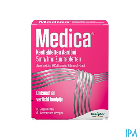 Medica Keeltabletten Aardbei 36 zuigtabletten